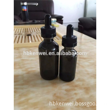 Black Boston Round Glass Glossy Bottles 30 ML/ 60ML / 2 OZ / 1 OZ Aromatherapy Bottles with 20mm mouth childproof cap